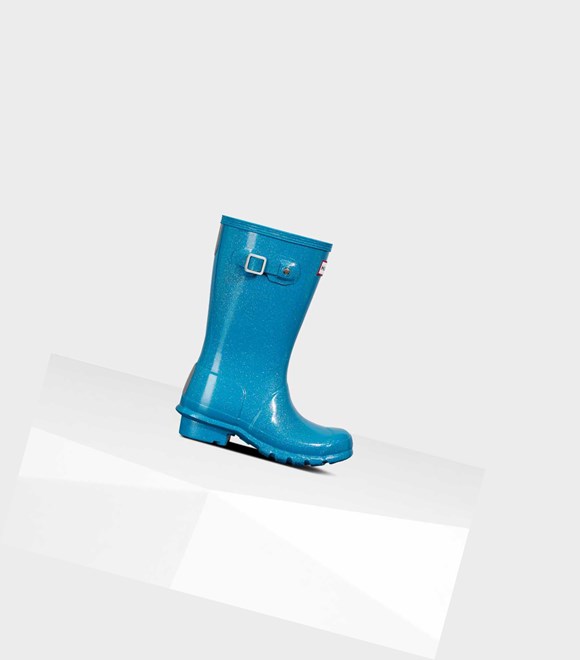 Hunter Original Big Starcloud Wellington Kurze Stiefel Kinder Blau | WZURPV458