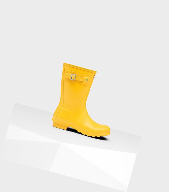 Hunter Original Kurze Stiefel Damen Gelb | ZDYFVT783