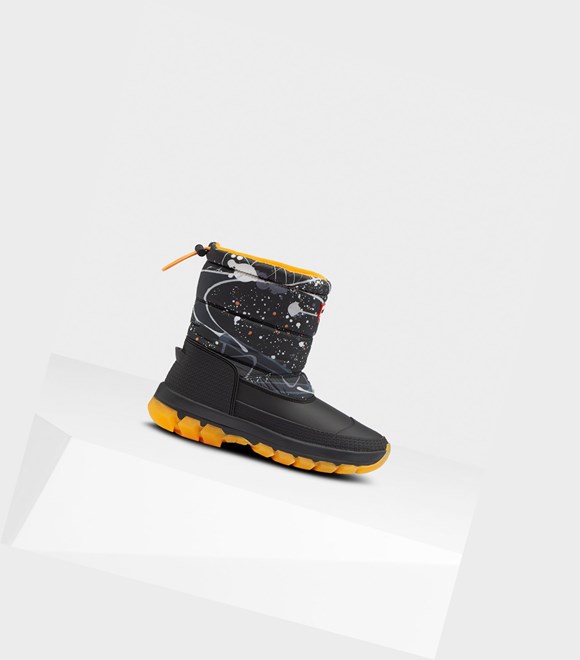 Hunter Original Printed Insulated Kurzes Schneestiefel Damen Schwarz | FOGMPD051