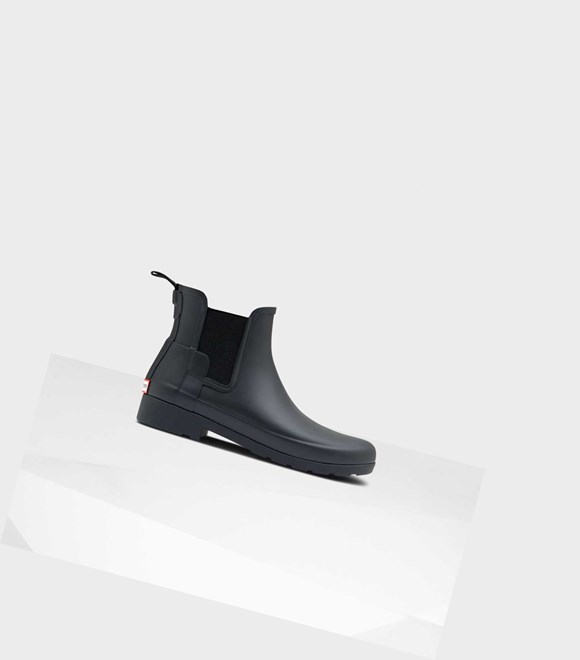 Hunter Refined Slim Fit Chelsea Boots Damen Schwarz | QYVFGE957