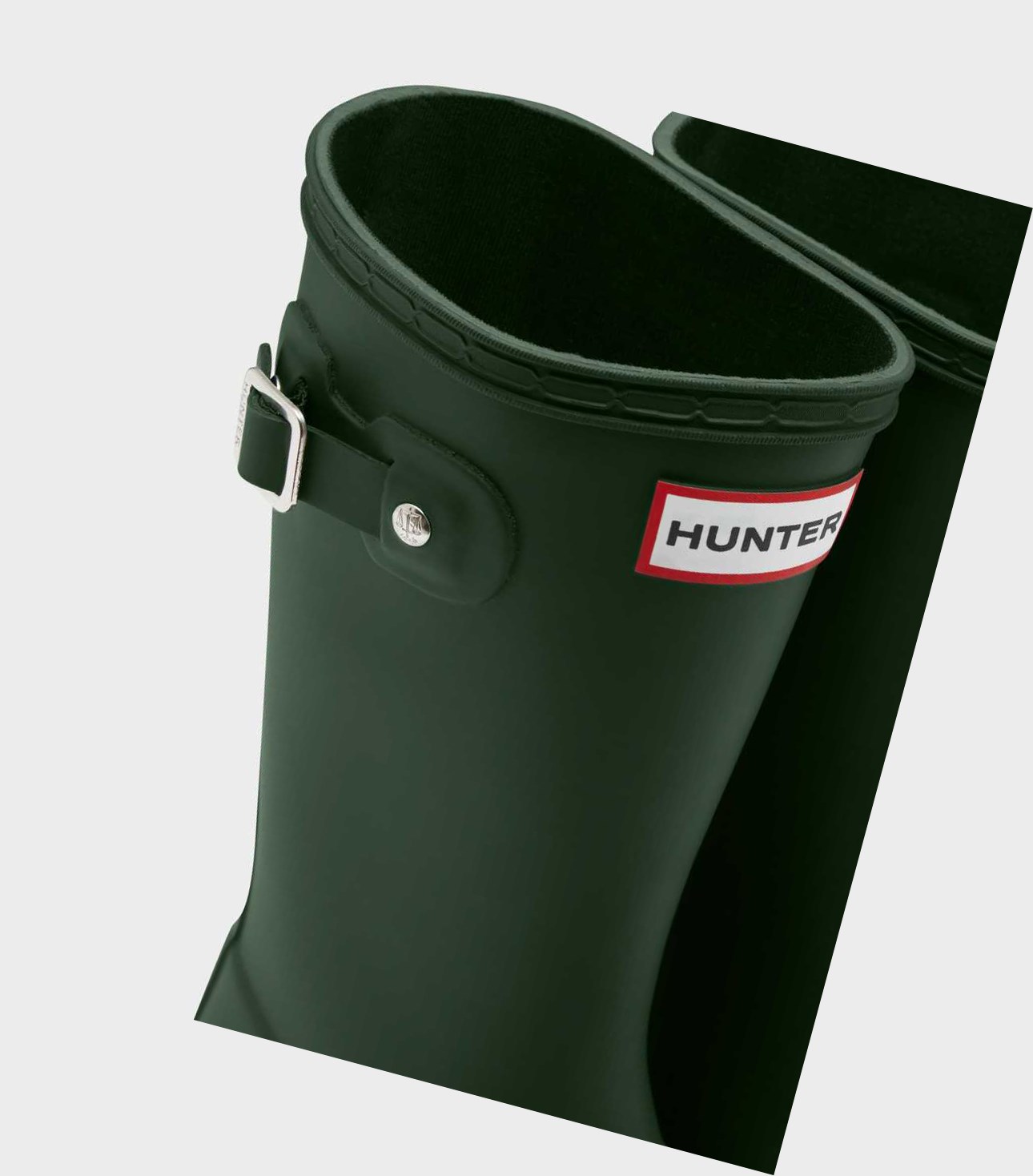 Hunter Original Big Wellington Kurze Stiefel Kinder Grün | SJQFMI594