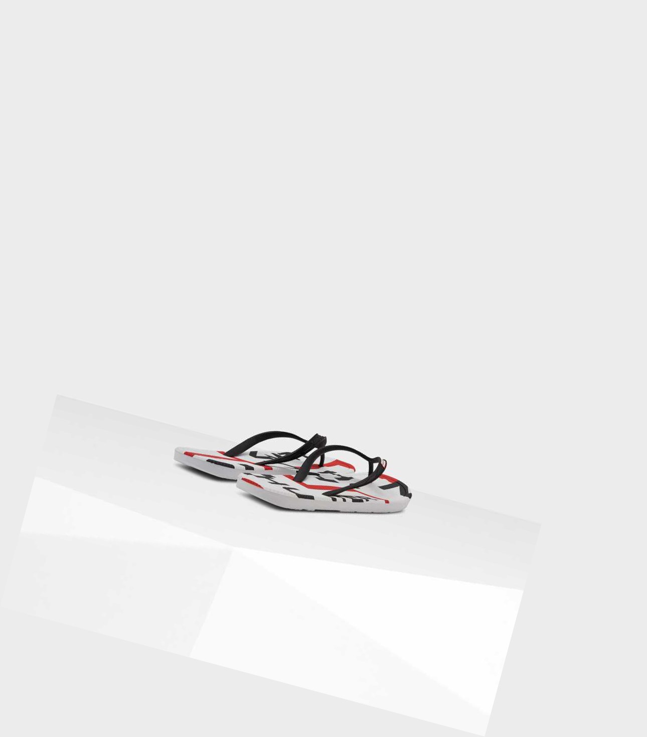 Hunter Original Exploded Logo Flip Flops Herren Schwarz | FUZKRQ831