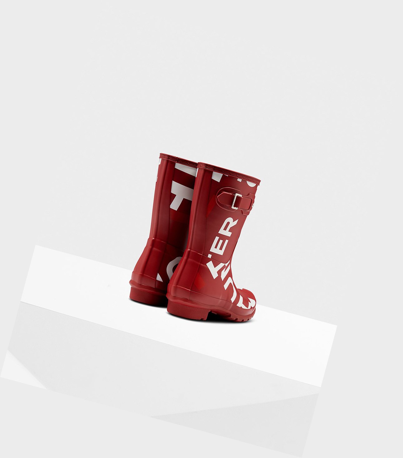 Hunter Original Exploded Logo Kurze Stiefel Damen Rot | VZOQWB480