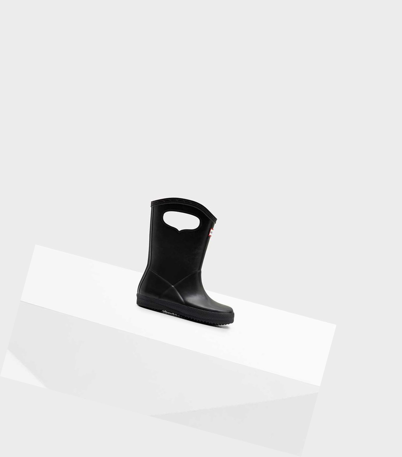 Hunter Original First Klassische Grab Handle Wellington Kurze Stiefel Kinder Schwarz | LGTEIQ025