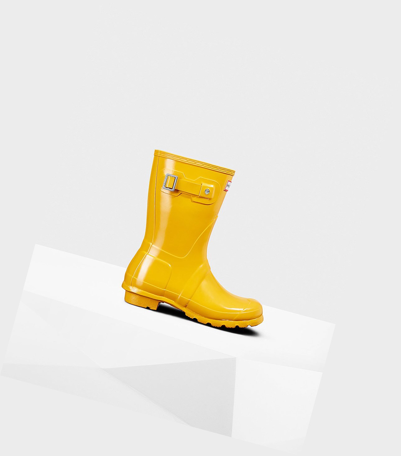 Hunter Original Gloss Kurze Stiefel Damen Gelb | YARKXQ725