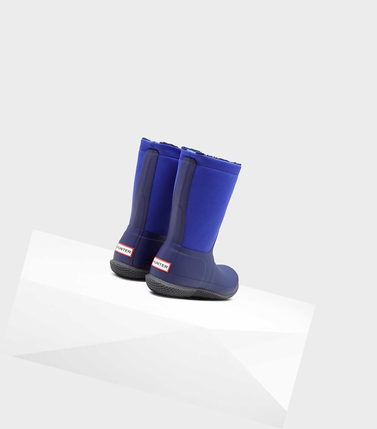 Hunter Original Insulated Roll Top Sherpa Winterstiefel Damen Blau | DWRGKS425