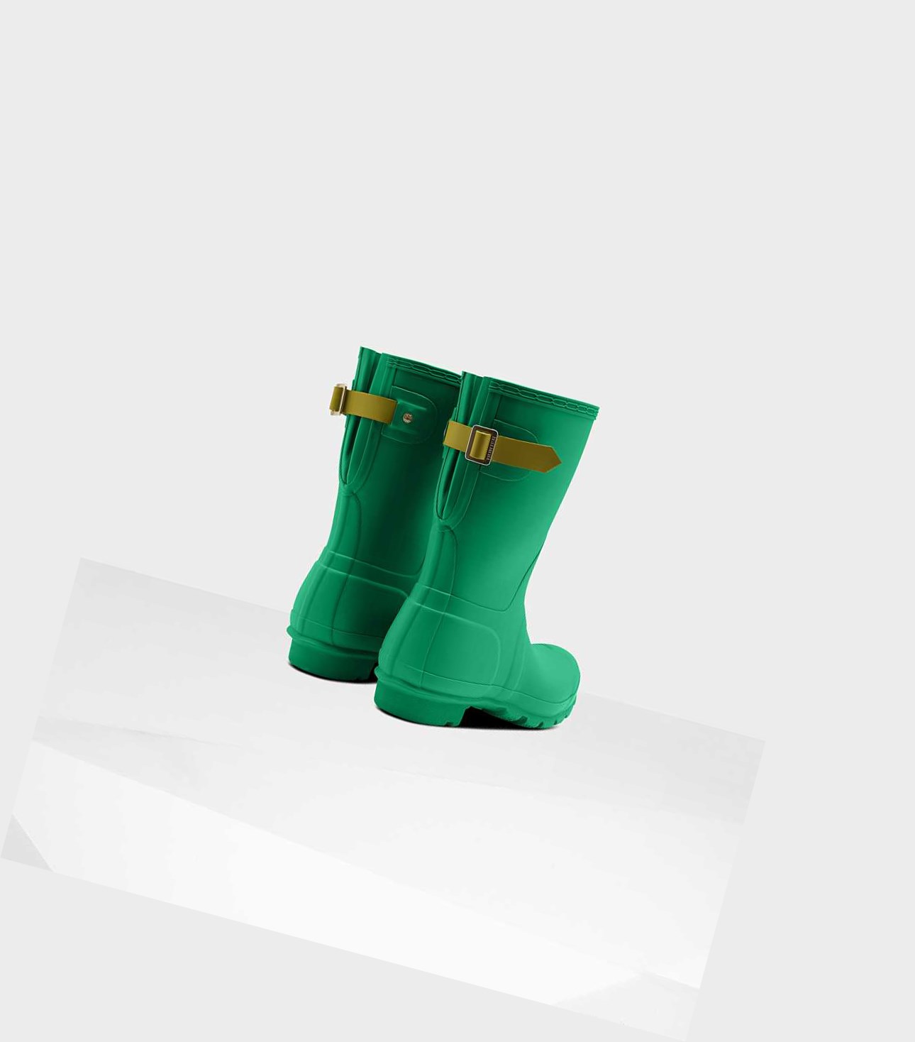 Hunter Original Kurzes Back Wellington Adjustable Kurze Stiefel Damen Grün | GJIOTC165