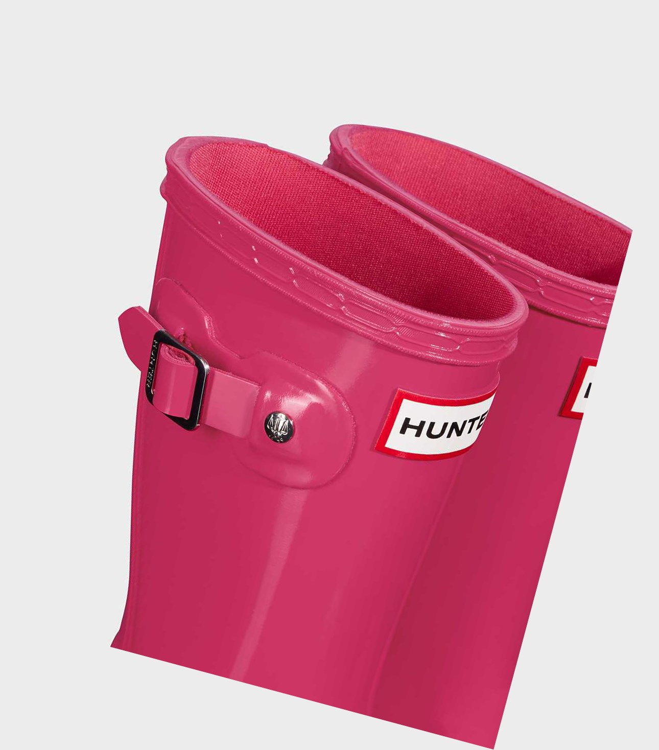 Hunter Original Little Gloss Wellington Kurze Stiefel Kinder Rosa | HSWCIP947