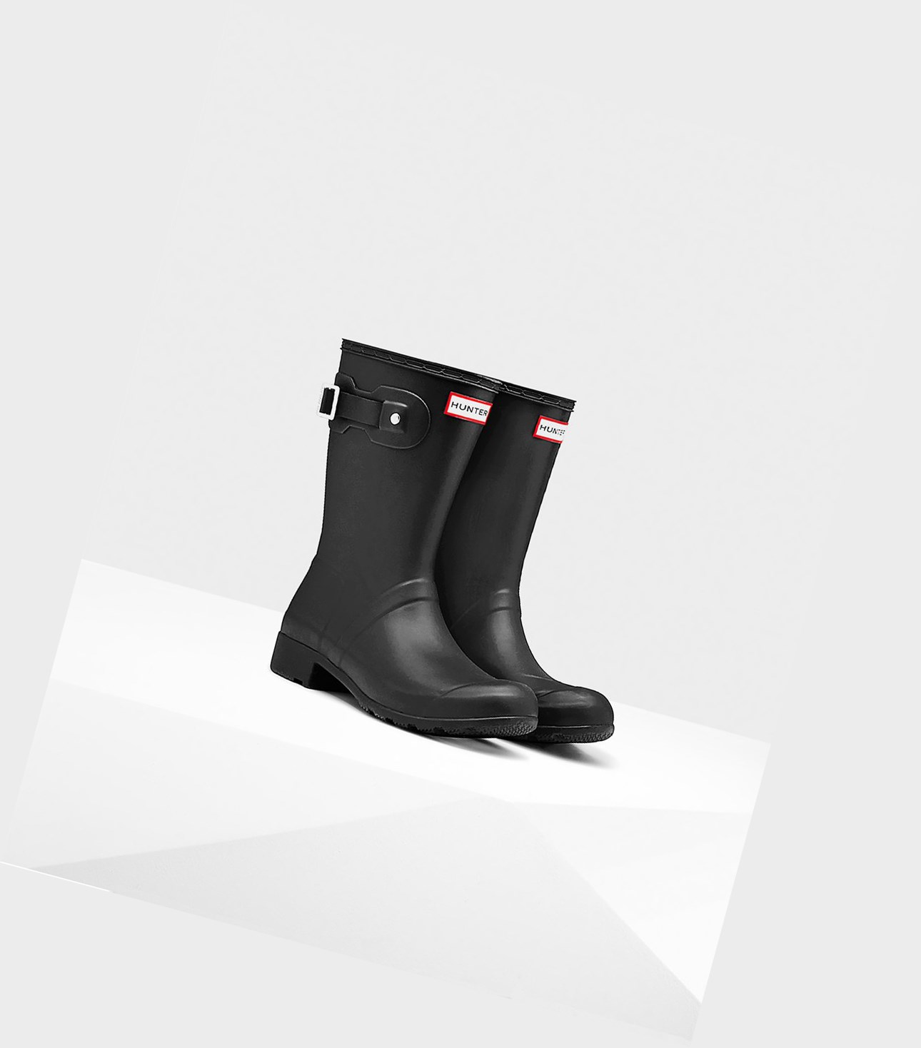 Hunter Original Tour Foldable Kurze Stiefel Damen Schwarz | MUODQZ148