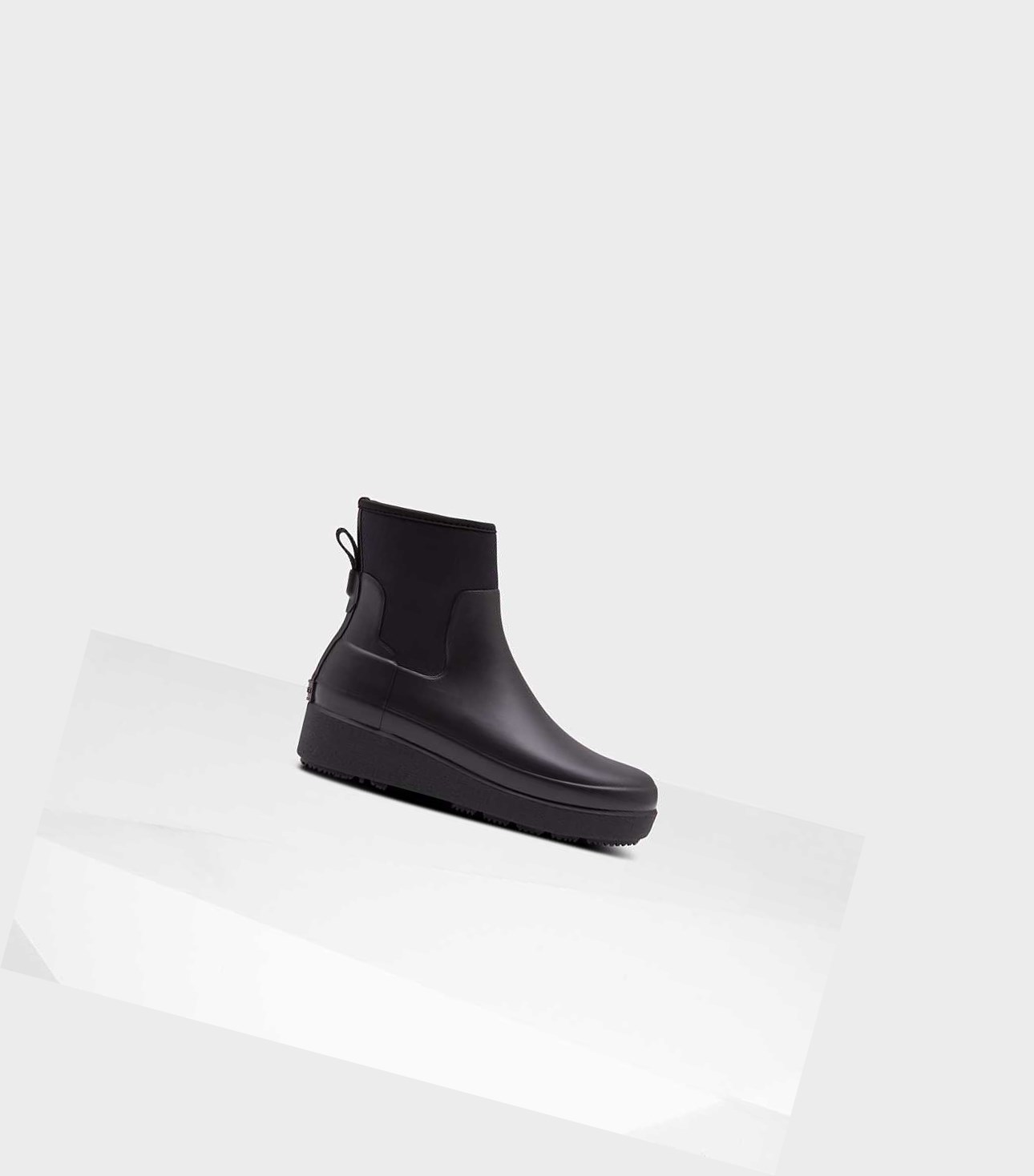 Hunter Refined Slim Fit Neoprene Creeper Chelsea Boots Damen Schwarz | UVBIWF850