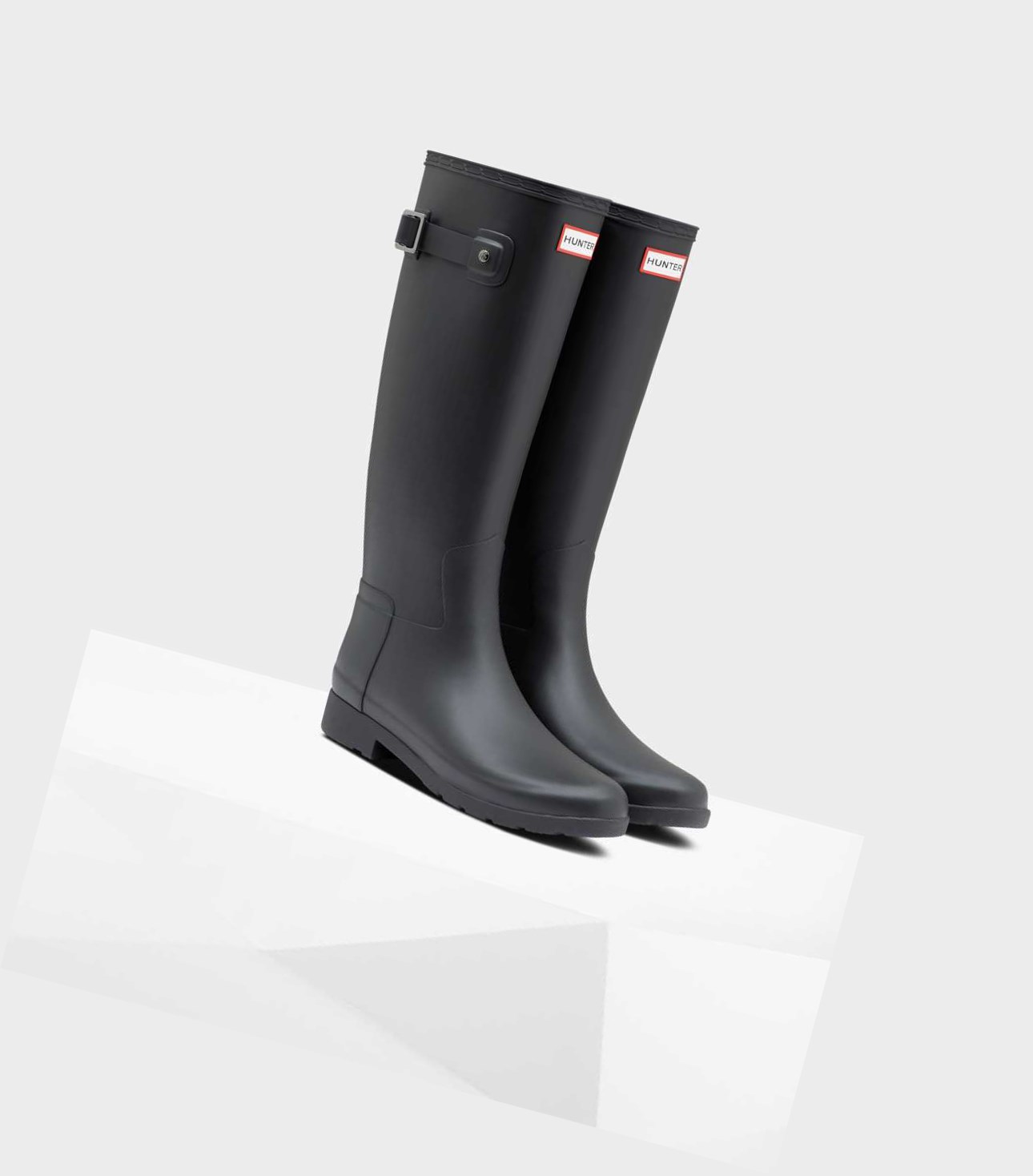 Hunter Refined Slim Fit Wellington Hohe Stiefel Damen Schwarz | UZCSJH861